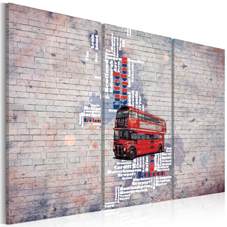 Ljuddämpande Tavla - Runt Storbritannien av Routemaster - Triptych