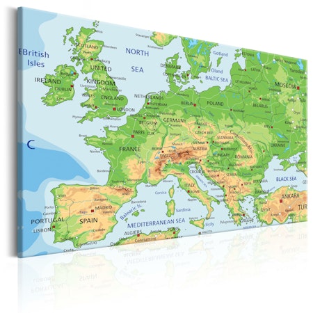 Ljuddämpande Tavla - Map of Europe