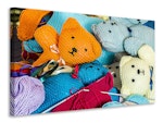 Ljuddämpande tavla - knitted teddies