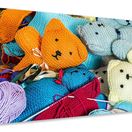 Ljuddämpande tavla - knitted teddies