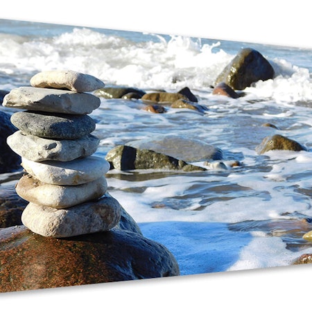 Ljuddämpande tavla - stone pile at the sea