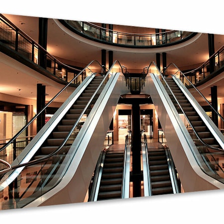 Ljuddämpande tavla - escalator in shopping mall