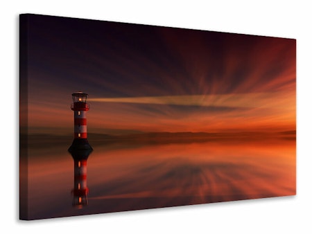 Ljuddämpande tavla - red sky at the lighthouse
