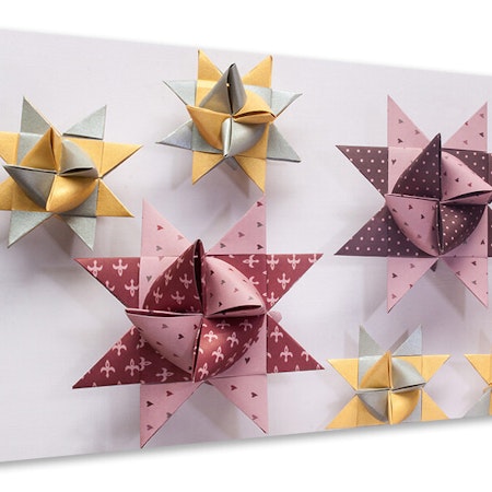 Ljuddämpande tavla - origami colorful stars