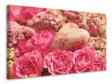 Ljuddämpande tavla - romantic roses with heart