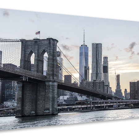 Ljuddämpande tavla - the brooklyn bridge in the evening