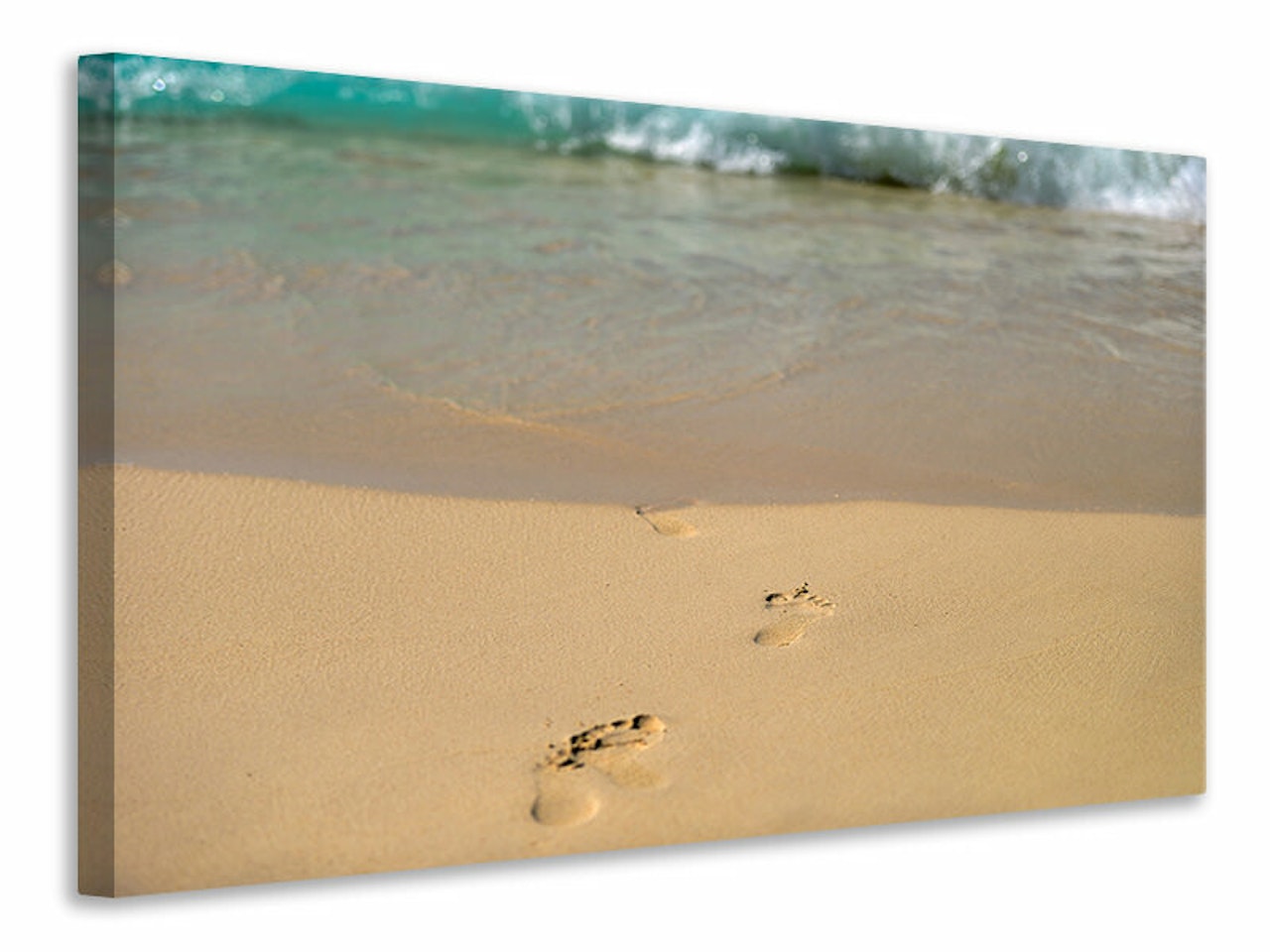 Ljuddämpande tavla - footprints into the sea