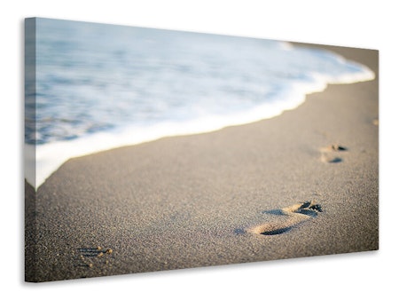 Ljuddämpande tavla - footprints in the sand on the beach