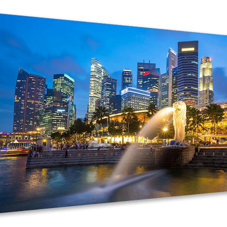 Ljuddämpande tavla - skyline singapore into a sea of lights