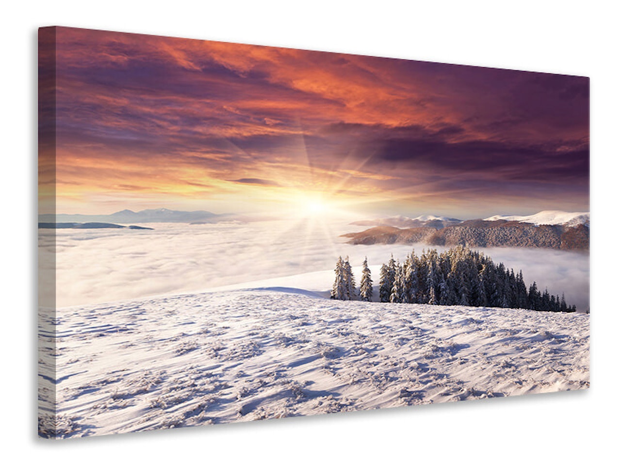 Ljuddämpande tavla - sunrise winter landscape