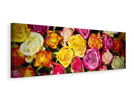 Ljuddämpande tavla - many colorful rose petals
