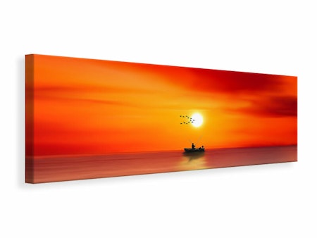 Ljuddämpande tavla - a fisherman in the sunset