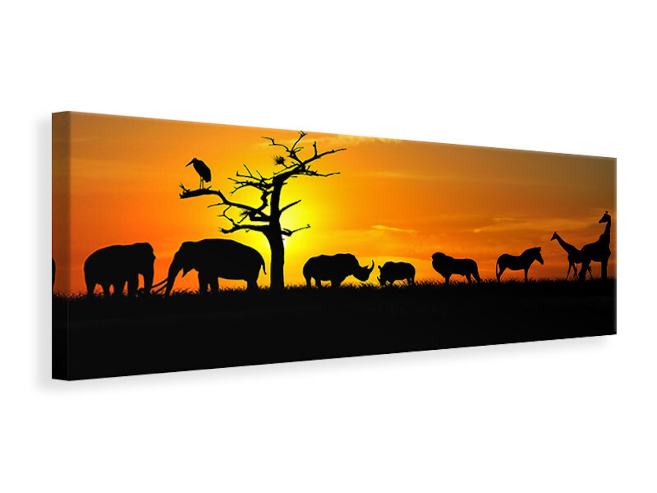 Ljuddämpande tavla -  Safari Animals At Sunset