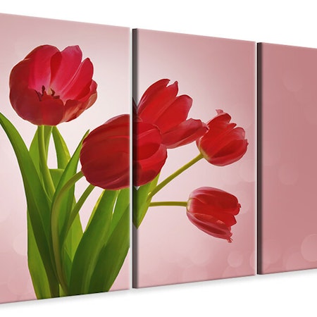 Ljuddämpande tavla -  Red tulips bouquet