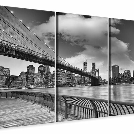 Ljuddämpande tavla -  Skyline Black And White Photography Brooklyn Bridge NY