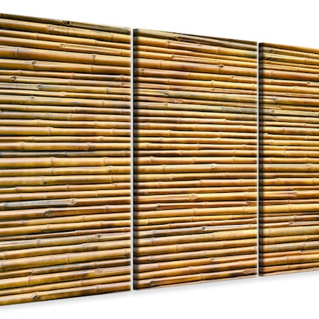 Ljuddämpande tavla -  Horizontal Bamboo Wall