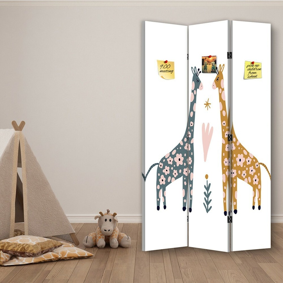 Rumsavdelare ljuddämpande 3-delad - Coloured giraffes