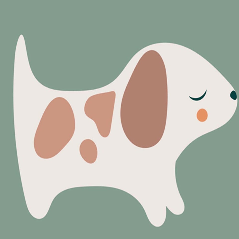 Rumsavdelare ljuddämpande 3-delad - Cheerful little dog