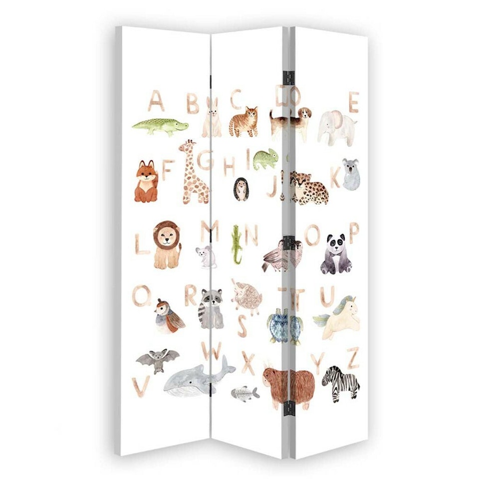Rumsavdelare ljuddämpande 3-delad - Alphabet with animals