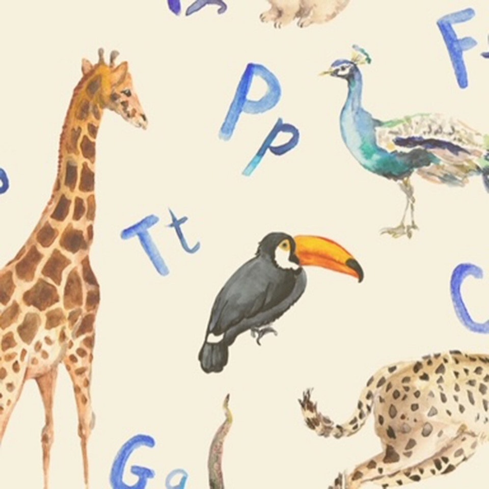 Rumsavdelare ljuddämpande 3-delad - Letters & animals