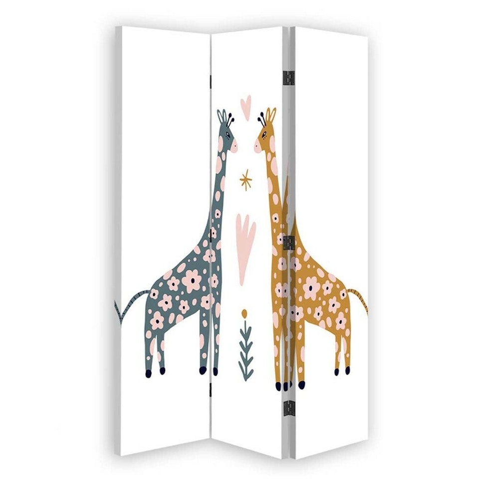 Rumsavdelare vridbar 3-delad - Coloured giraffes
