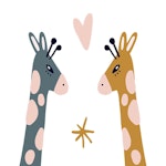 Rumsavdelare vridbar 3-delad - Coloured giraffes