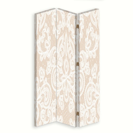 Rumsavdelare vridbar 3-delad - Beige ornament