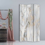 Rumsavdelare vridbar 3-delad - Gold marble