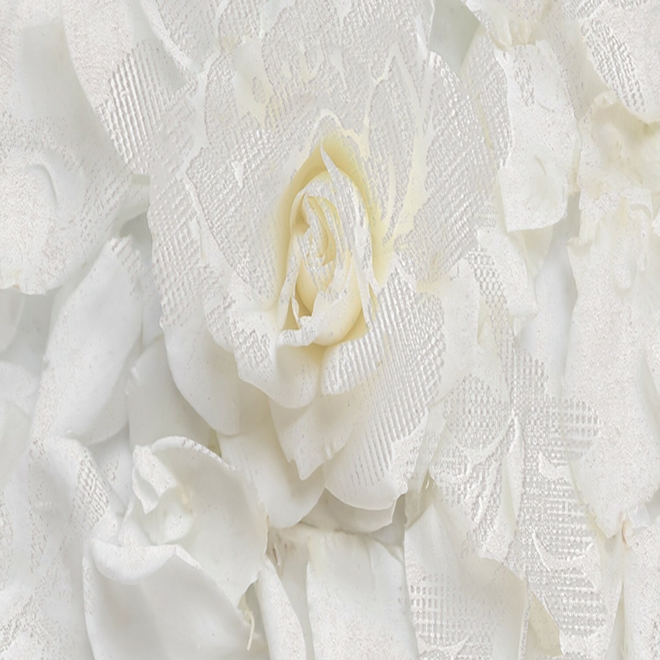 Rumsavdelare vridbar 3-delad - White flowers