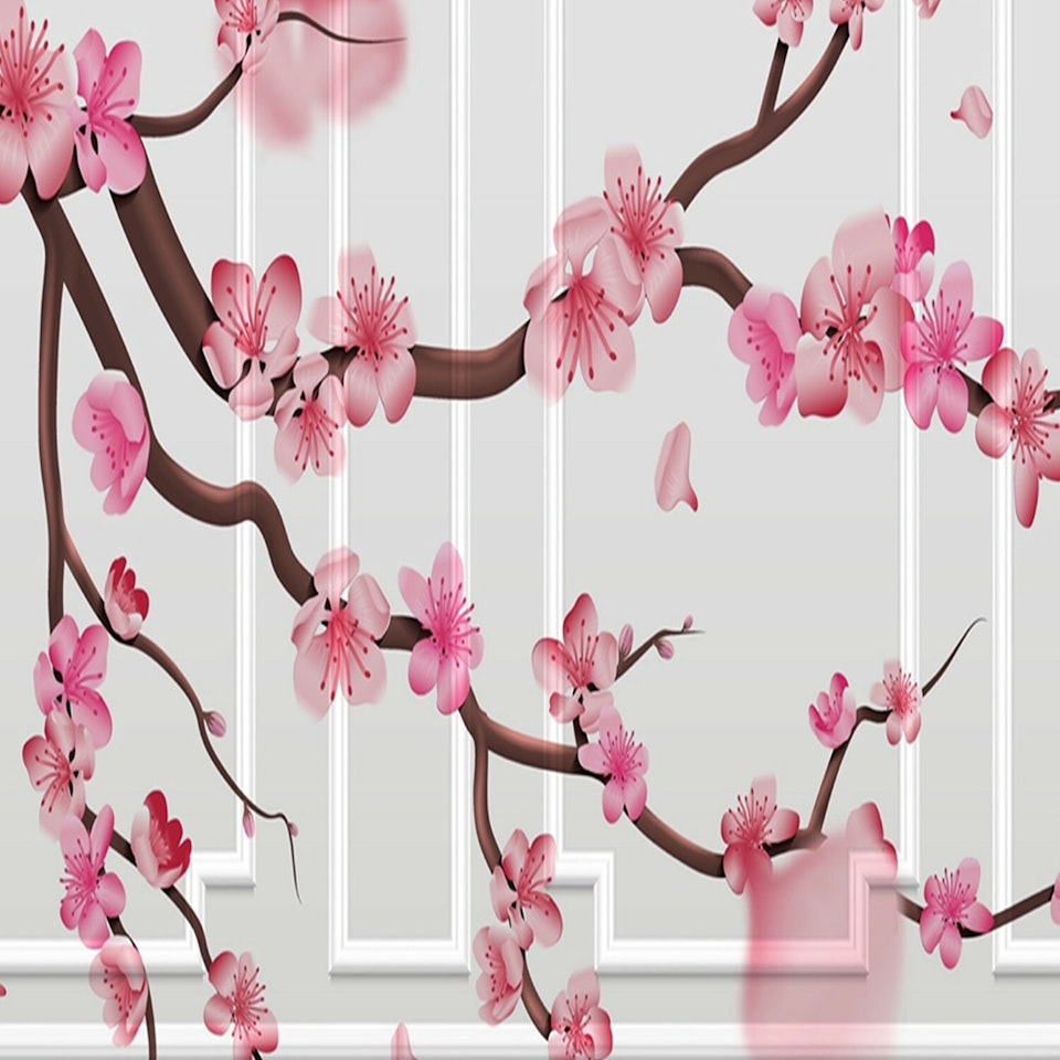 Rumsavdelare vridbar 3-delad - Cherry blossom