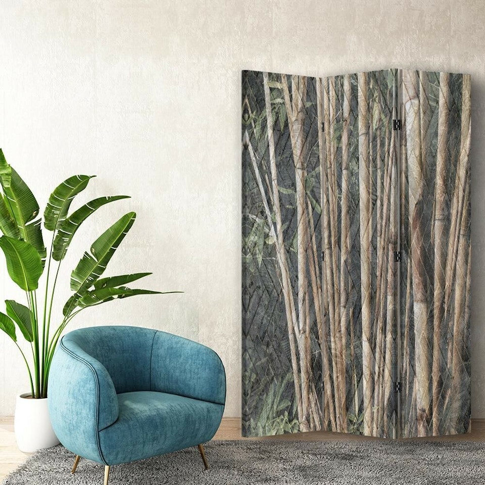 Rumsavdelare vridbar 3-delad - Bamboo stalks in brown