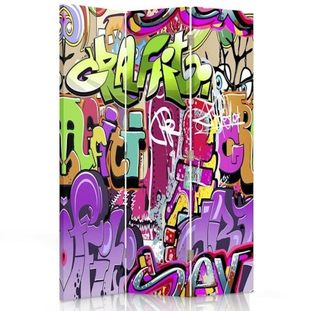 Rumsavdelare vridbar 3-delad - Graffiti abstraction