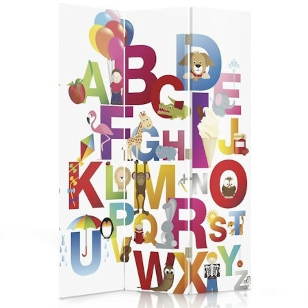 Rumsavdelare vridbar 3-delad - Colourful alphabet