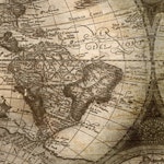 Rumsavdelare vridbar 3-delad - Antique World Map