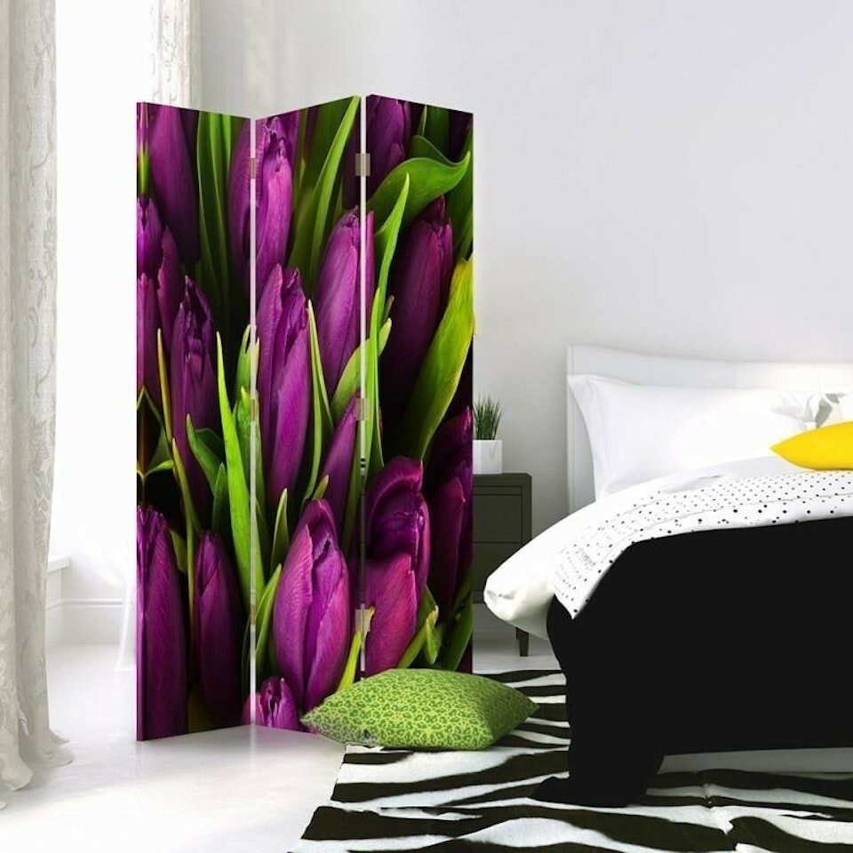 Rumsavdelare vridbar 3-delad - Violet of tulips