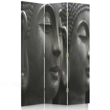 Rumsavdelare vridbar 3-delad - Stone face of Buddha