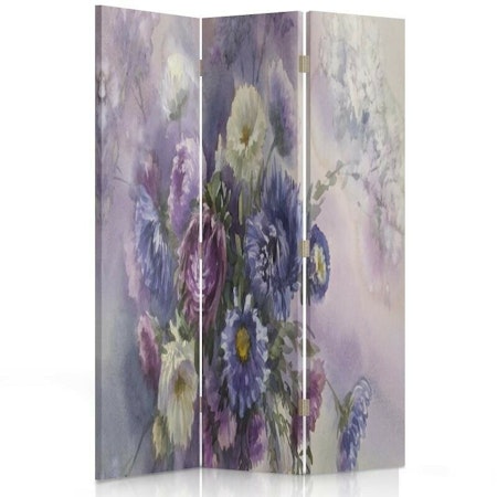 Rumsavdelare vridbar 3-delad - Purple Bouquet of Flowers