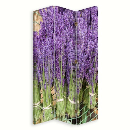 Rumsavdelare vridbar 3-delad - Lavender bouquets