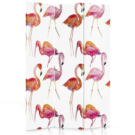 Rumsavdelare vridbar 3-delad - Flamingos
