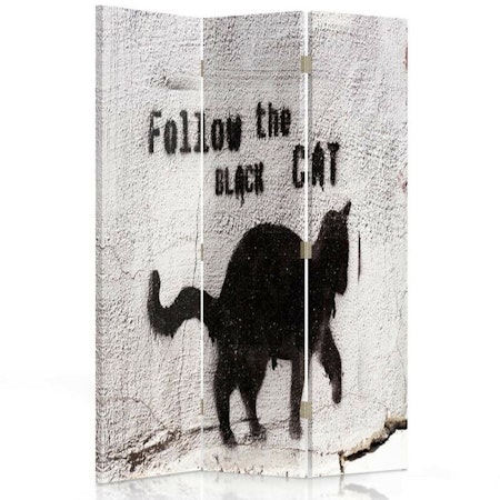 Rumsavdelare vridbar 3-delad - Follow the black cat