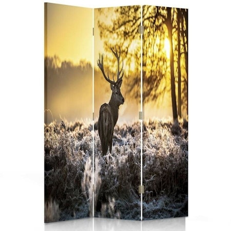 Rumsavdelare vridbar 3-delad - Deer stag at sunset