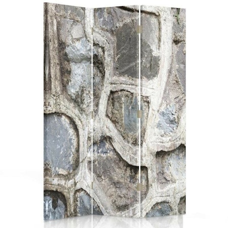 Rumsavdelare vridbar 3-delad - Grey stone wall