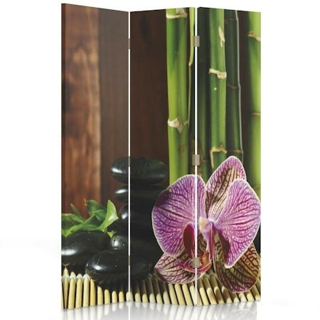 Rumsavdelare vridbar 3-delad - Pebbles & orchids