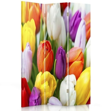 Rumsavdelare vridbar 3-delad - Coloured tulips
