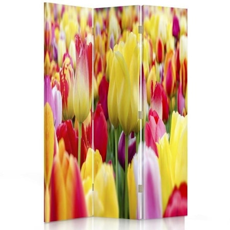 Rumsavdelare vridbar 3-delad - Multicoloured tulips