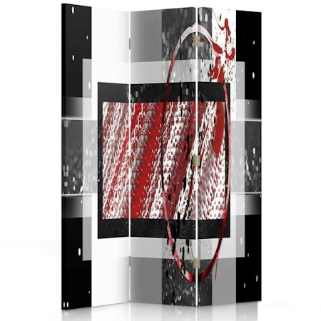 Rumsavdelare vridbar 3-delad - Abstraction in black and red