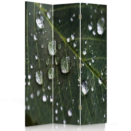 Rumsavdelare vridbar 3-delad - Raindrop on a raindrop on a leaf