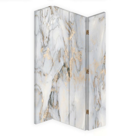 Rumsavdelare vridbar 4-delad - Gold marble