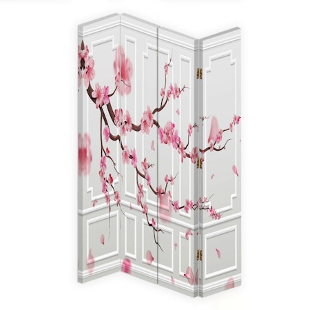 Rumsavdelare vridbar 4-delad - Cherry blossom