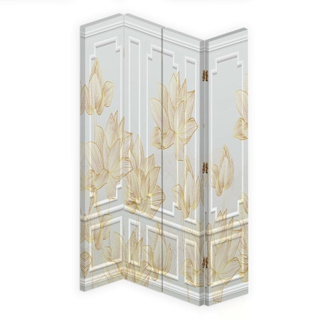 Rumsavdelare vridbar 4-delad - Floral design
